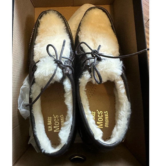 Anthropologie G.H. Bass Wallace shearling lace up Loafers size 8.5 - Picture 8 of 12